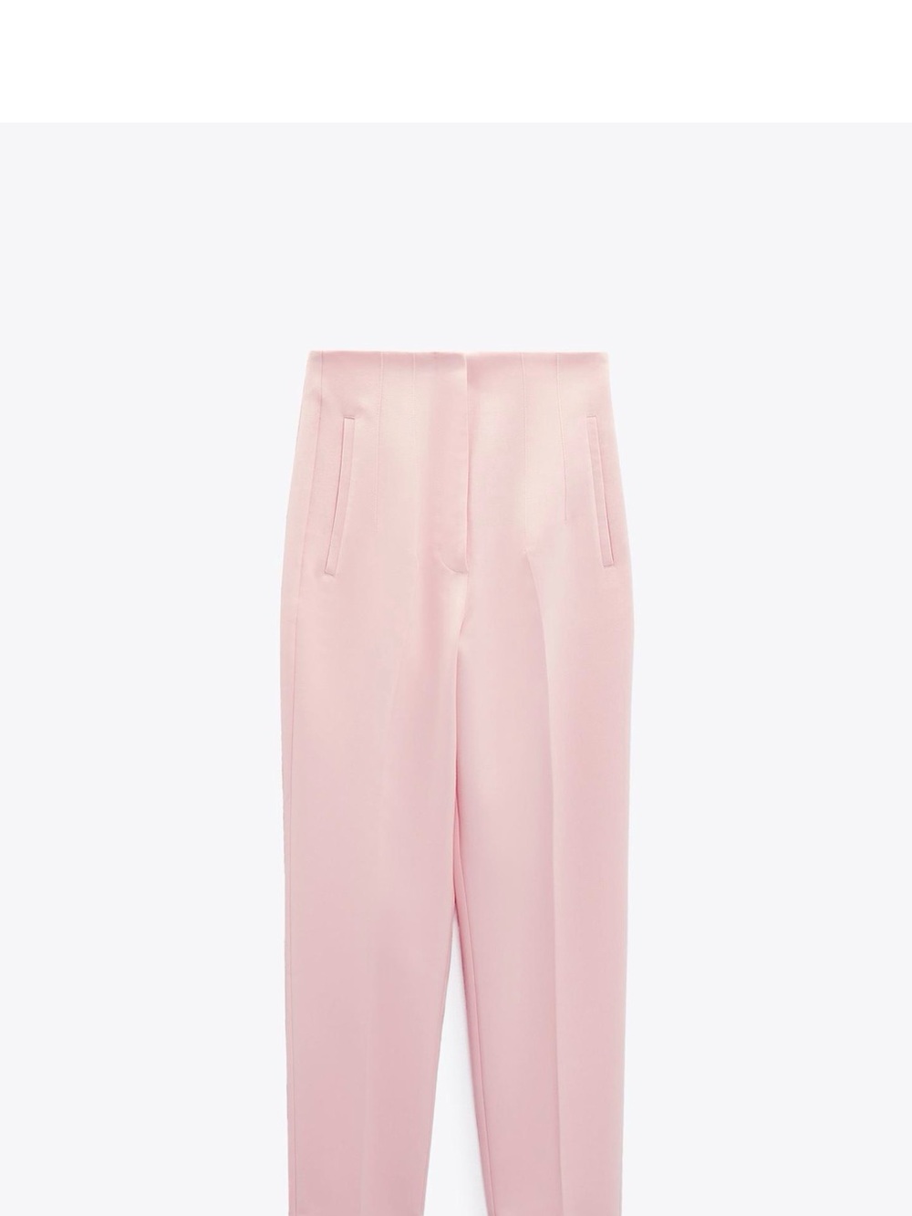 Zara Pale Pink High-Waist Tailored Trousers